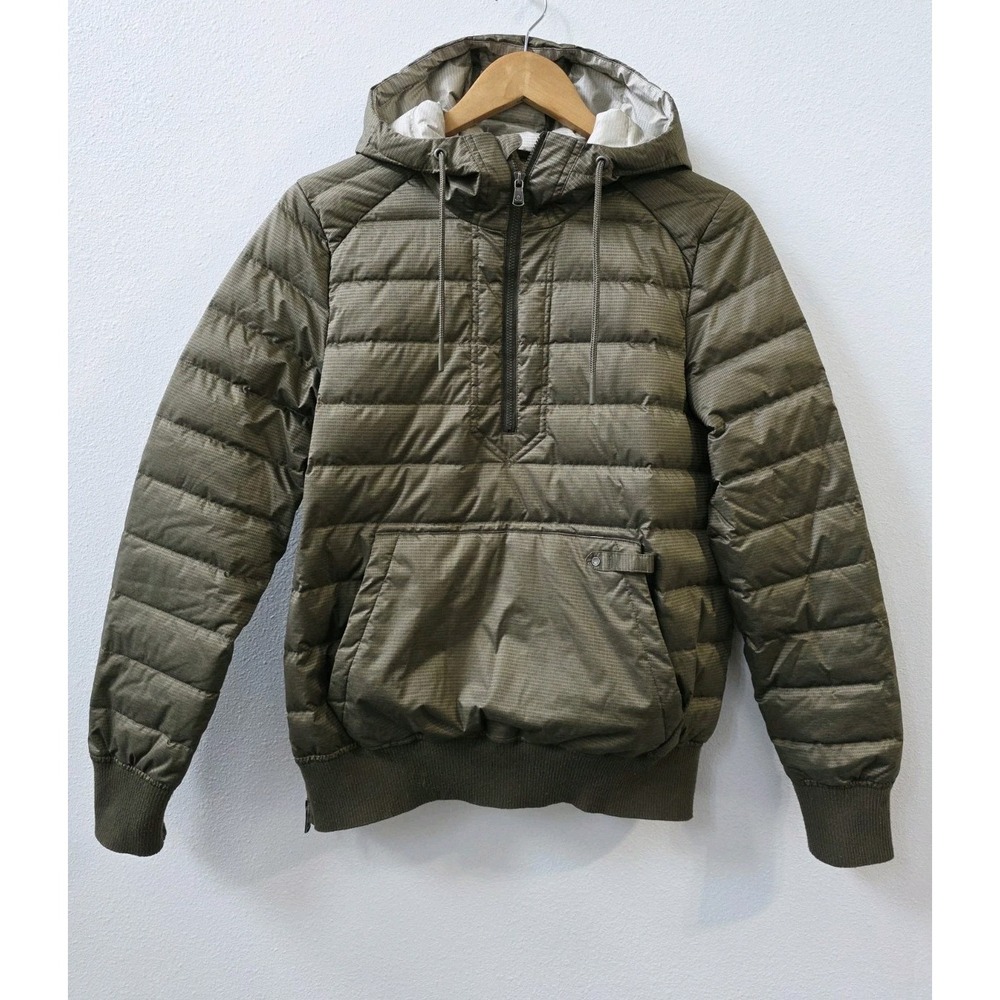 prAna Down Pullover Jacket Women's Size Small Green Hooded